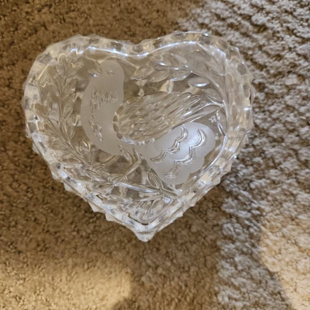 Vintage Hofbauer CRYSTAL Jewelry Dish ESTATE PIECE 1980s-1990s